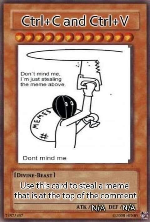 Steal meme copy paste card