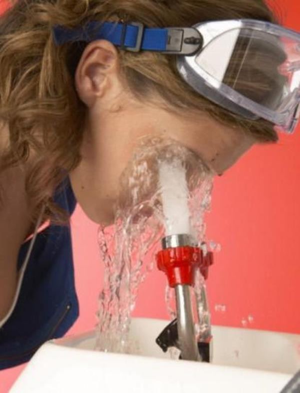 Girl washing eyes with tap water meme