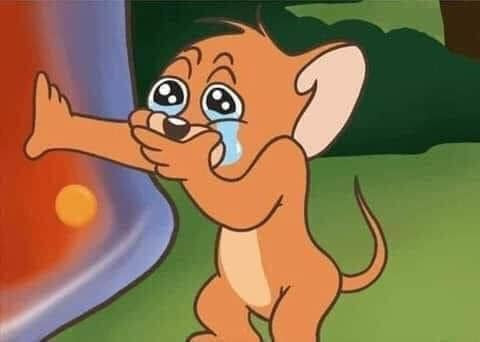 Jerry mouse crying in tears