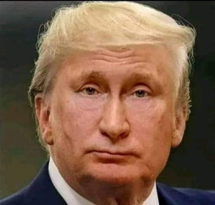 Mix of Putin and Donald Trump faces