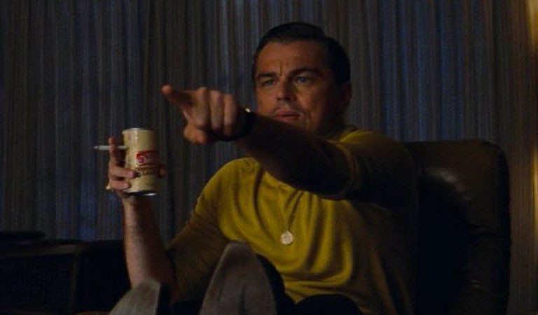 Leonardo DiCaprio pointing to TV meme