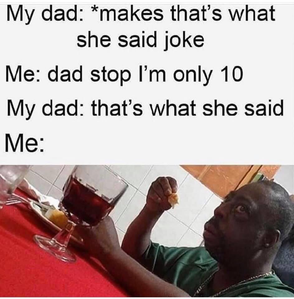 "That's what she said" dad's joke