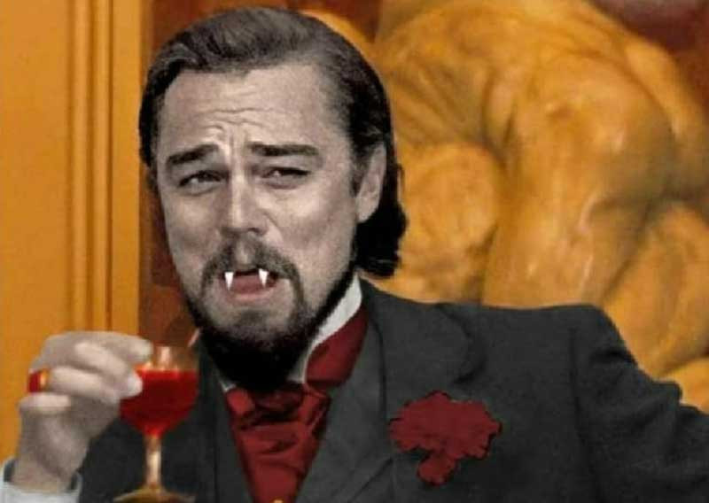 Leonardo DiCaprio vampire laughing meme