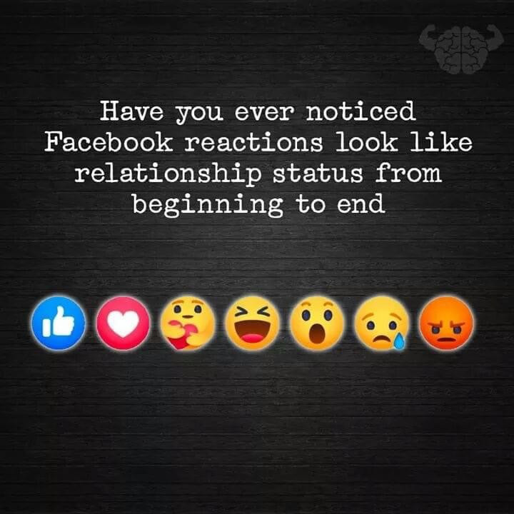 Facebook reactions look like relationship status from beginning to end