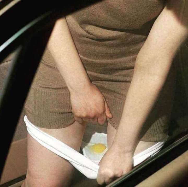 Girl dropping egg in her underwear meme