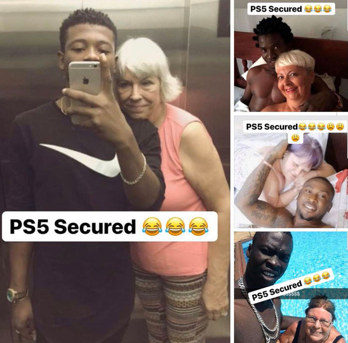 PS5 secured. Black guys dating old women sugar mama meme.