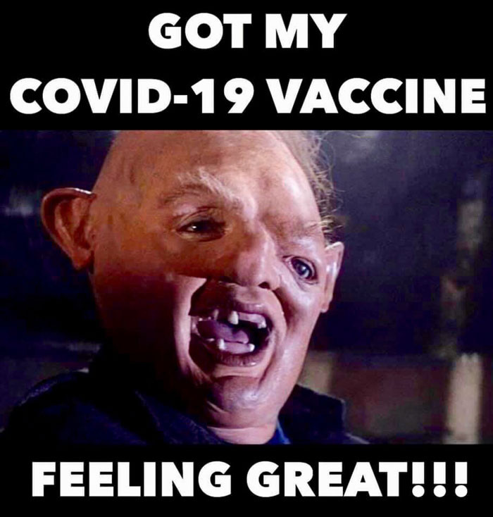 Got my COVID-19 vaccine. Feeling great meme.