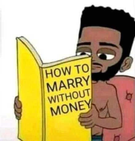 How to marry without money - man reading book meme