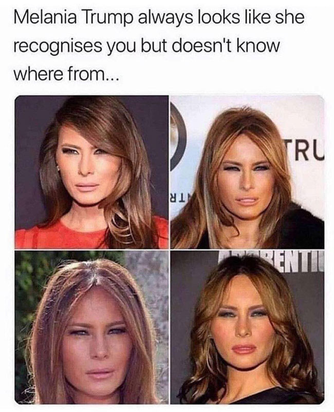 Melania Trump always looks like she recognizes you but doesn't know where from