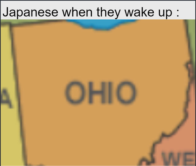 Japanese when they wake up: OHIO meme