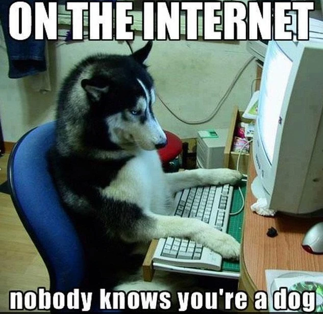 On the Internet, nobody knows you're a dog meme