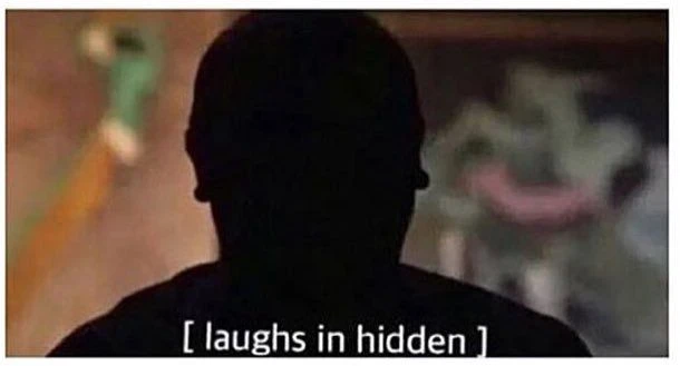 Laughs in hidden - movie subtitle black shadow man meme